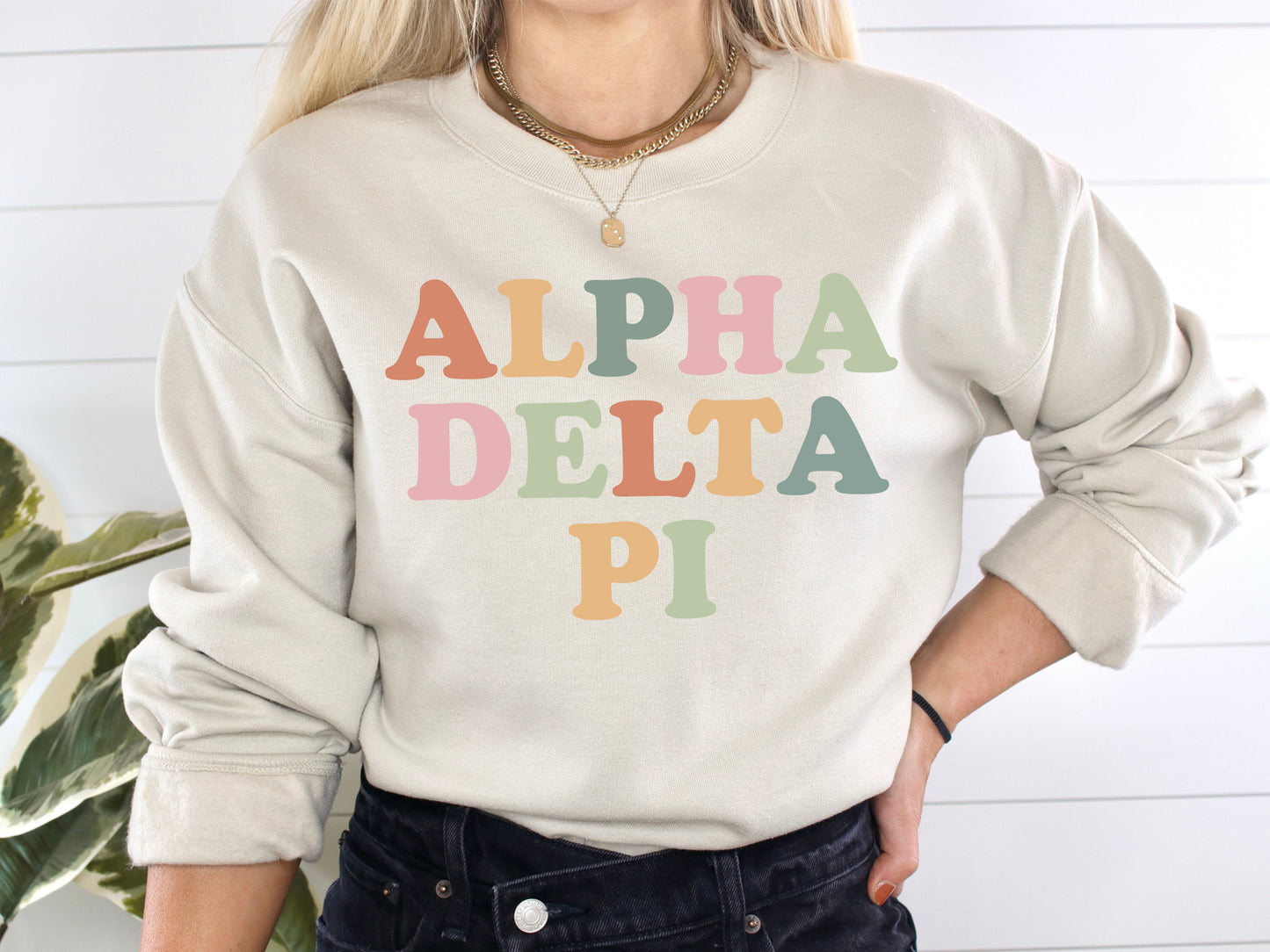 Alpha Delta Pi Bright and Proud Sorority Sweatshirt _ 415g