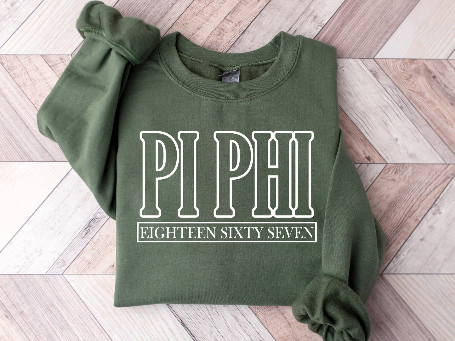 Pi Beta Phi Stencil Stacked Sorority Sweatshirt _ 2154g