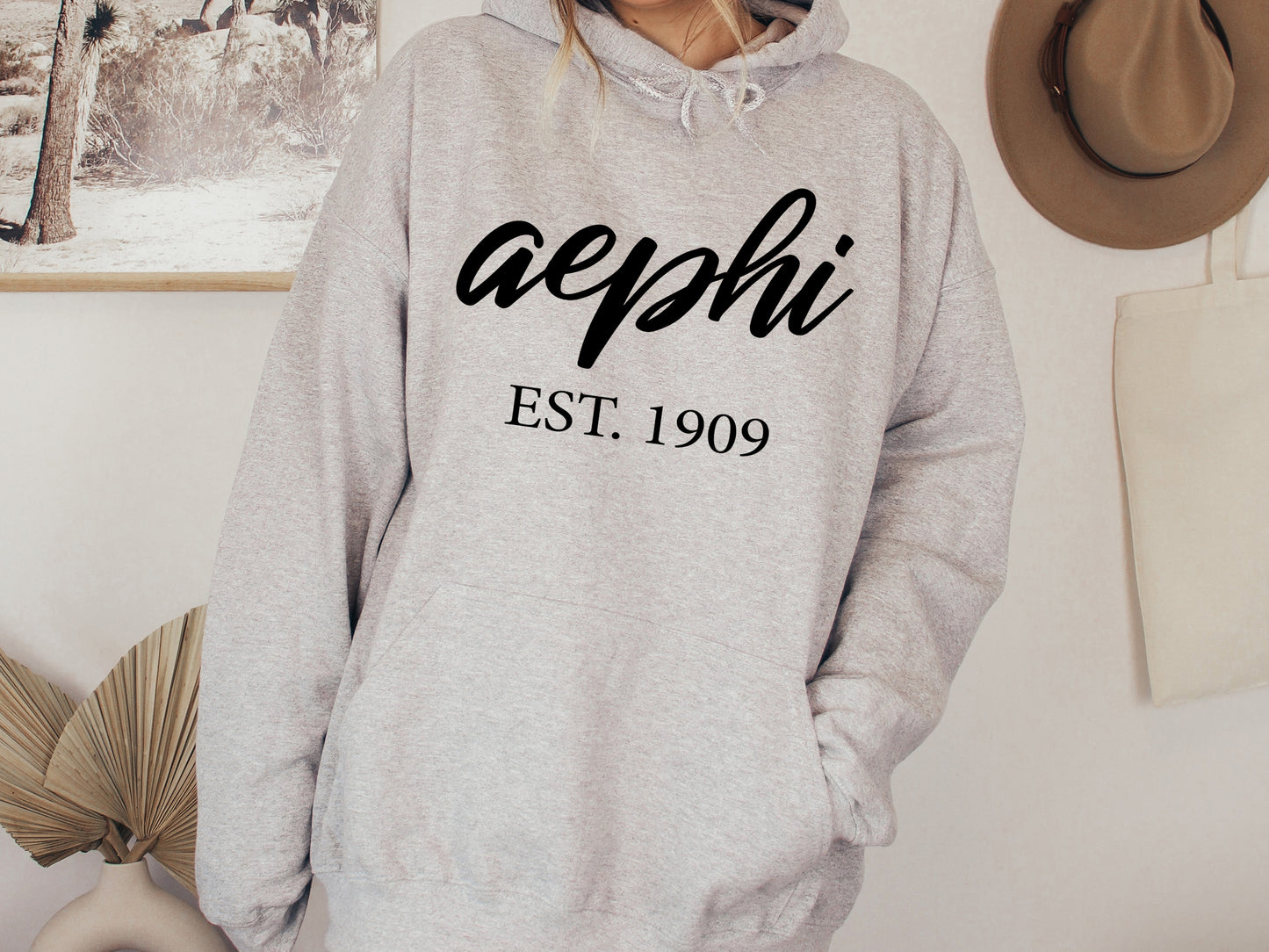 Alpha Epsilon Phi Black Flowy Sorority Hoodie _ 79g