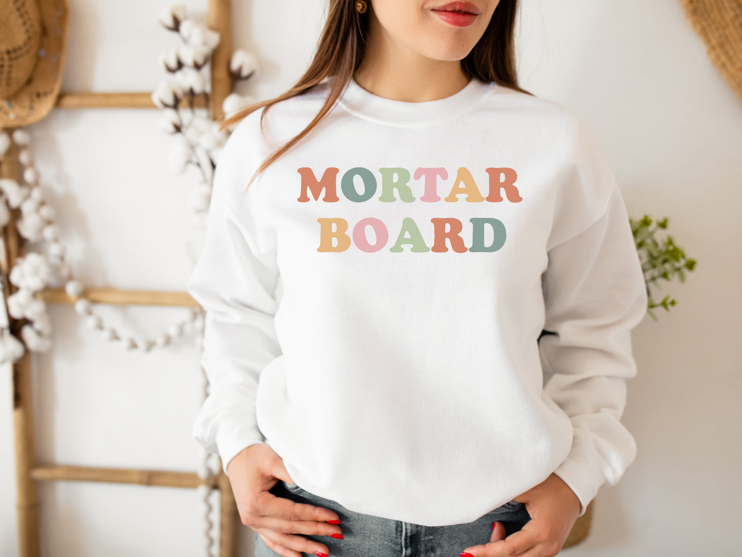 Mortar Board Bright and Colorful Sorority Sweatshirt _ 3475g