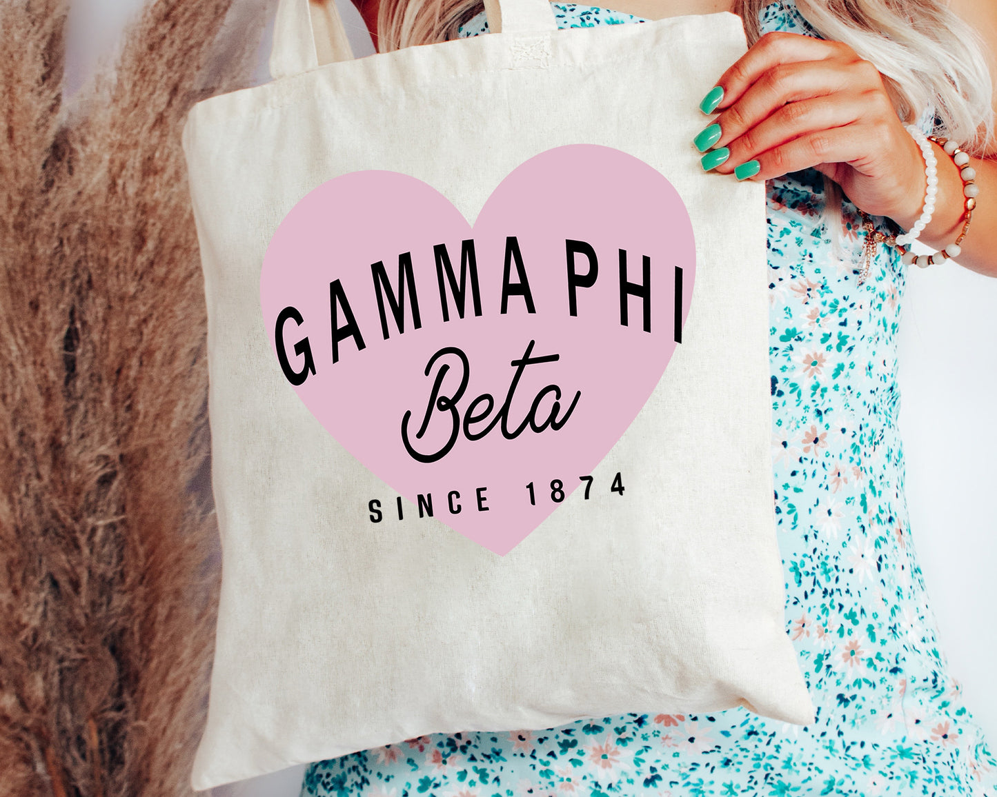 Gamma Phi Beta Pretty in Pink Sorority Tote Bag _ 34296g