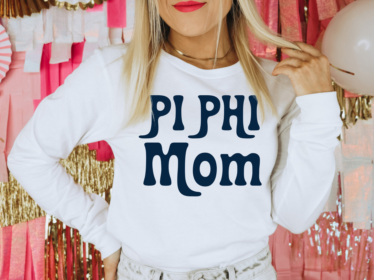 Pi Beta Phi Got it from my Mom Sorority Long Sleeve T-shirt _ 3091g
