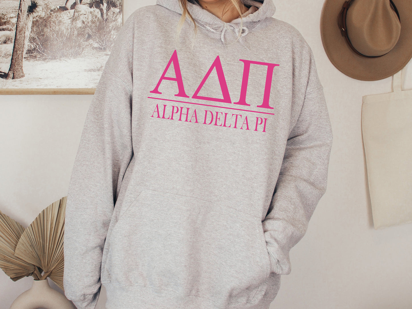 Alpha Delta Pi Loud Letters Sorority Hoodie _ 467g