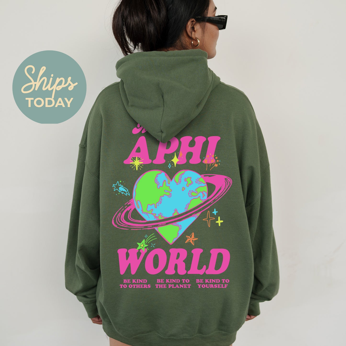 Alpha Phi Pink Planet Sorority Hoodie _ 34235g