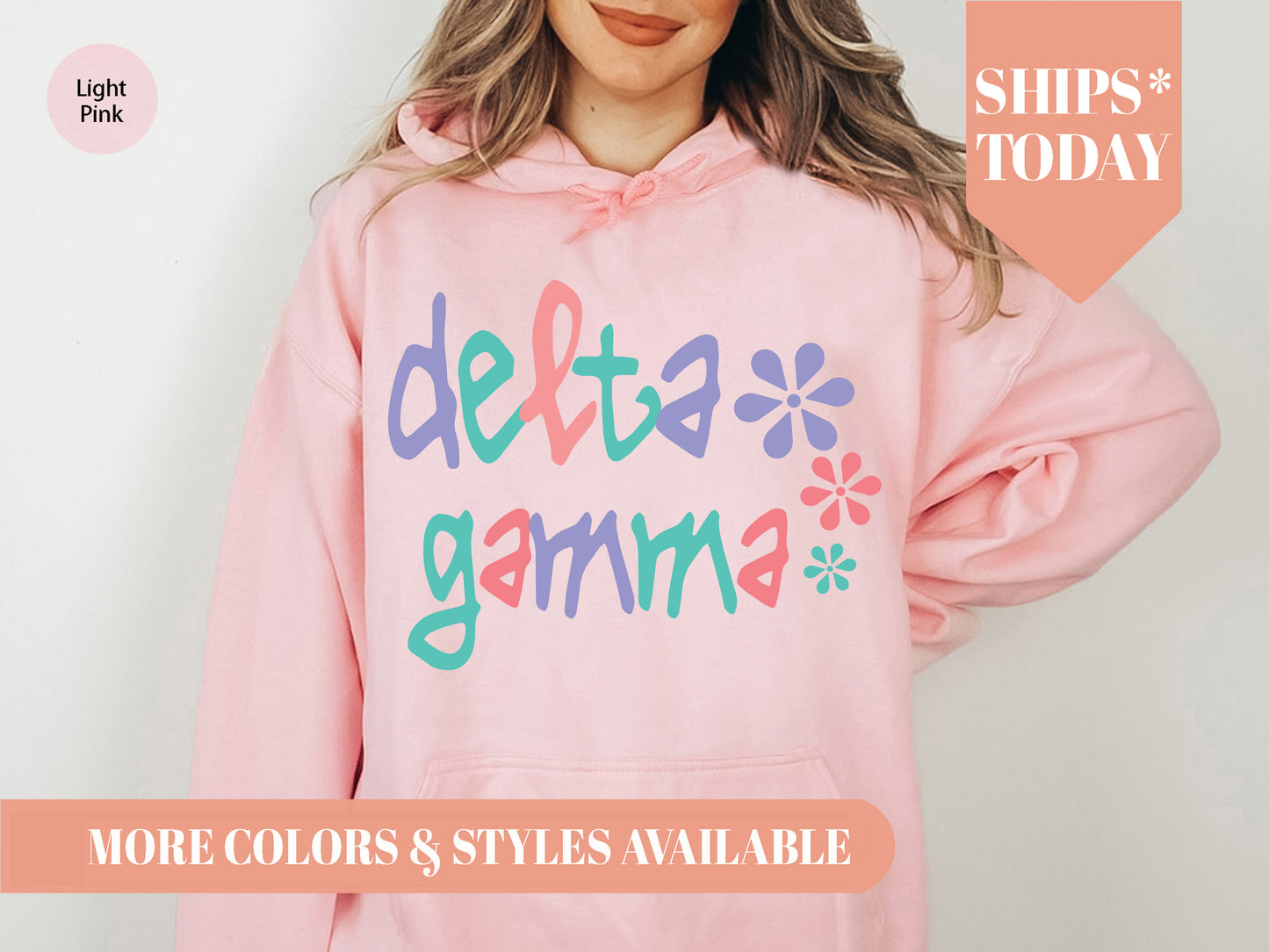 Delta Gamma Colorful Floral Sorority Hoodie _ 2614g