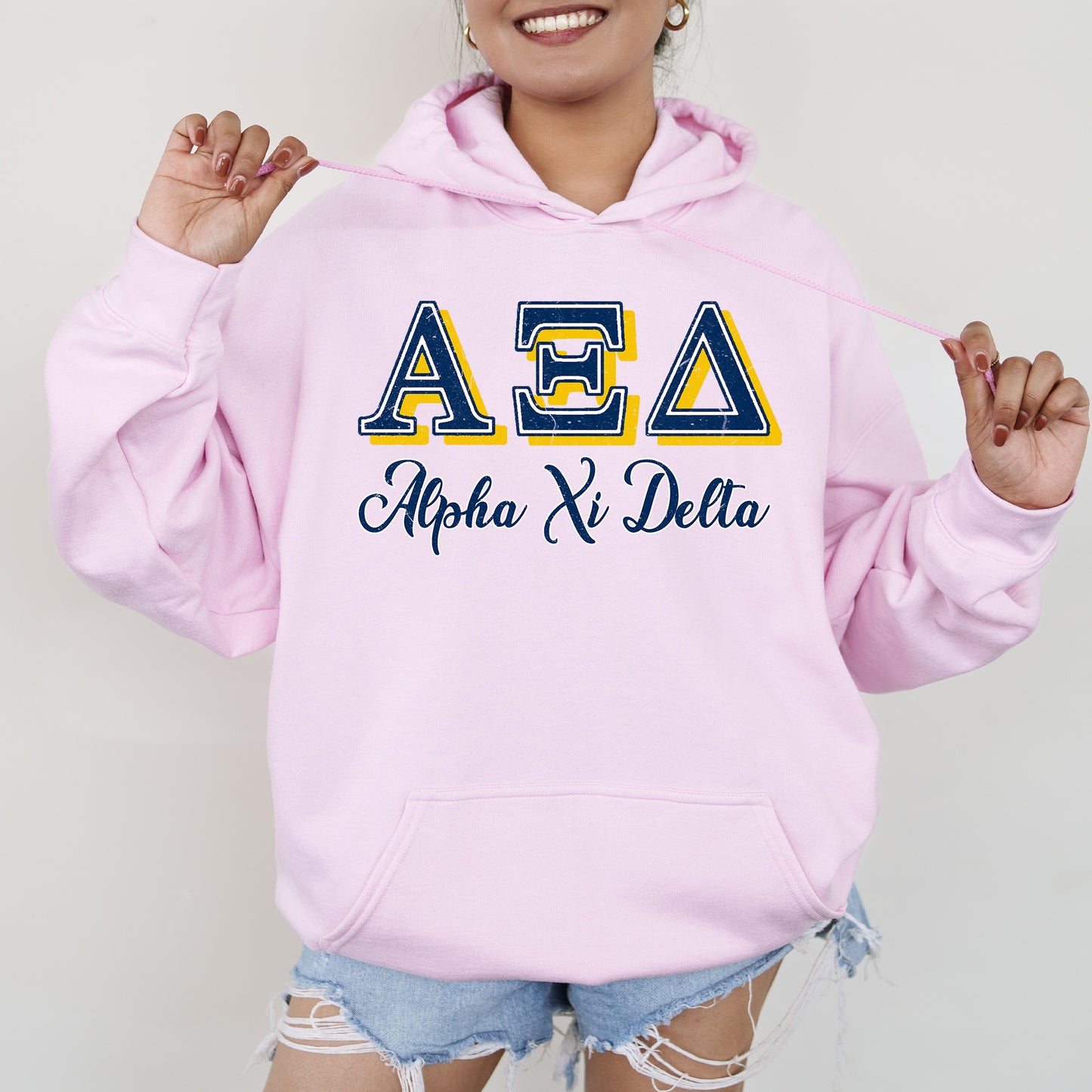 Alpha Xi Delta Greek Colors Sorority Hoodie _ 36077g