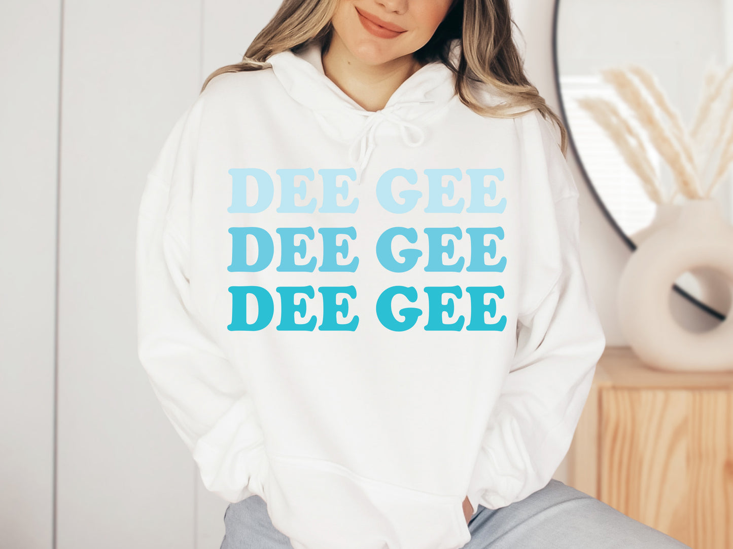 Delta Gamma Touch of Blue Sorority Hoodie _ 2588g