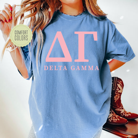 Delta Gamma Everything Pink Comfort Colors Sorority T-shirt _ 321g