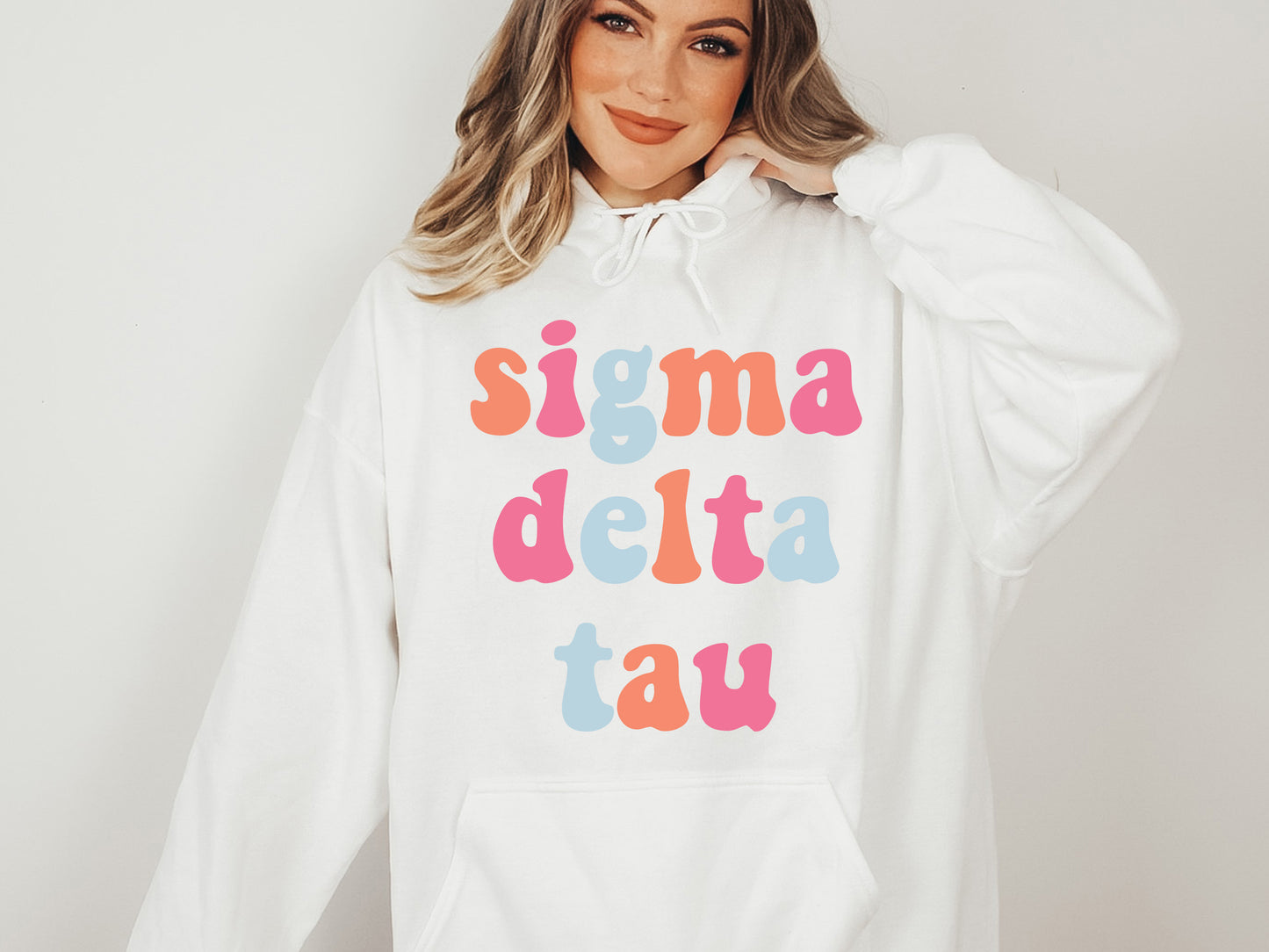 Sigma Delta Tau Vividly Vibrant Sorority Hoodie _ 3170g