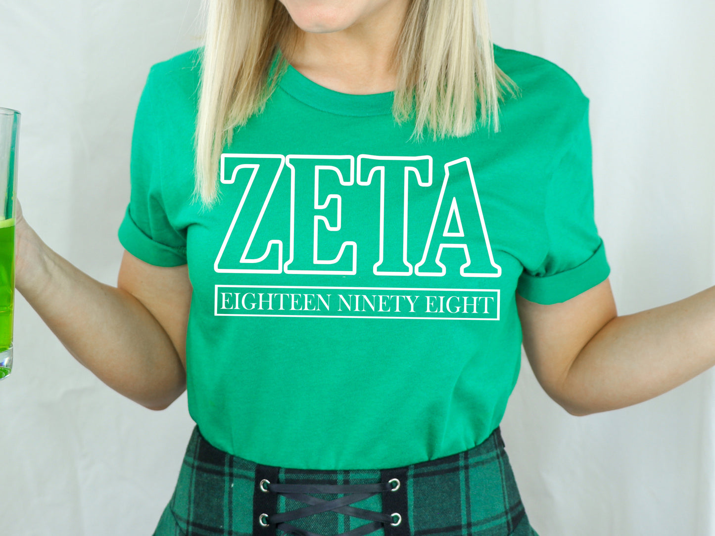 Zeta Tau Alpha Stencil Stacked Sorority T-shirt _ 2159g
