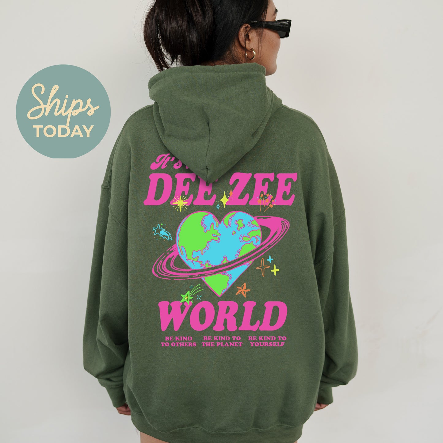 Delta Zeta Pink Planet Sorority Hoodie _ 34243g