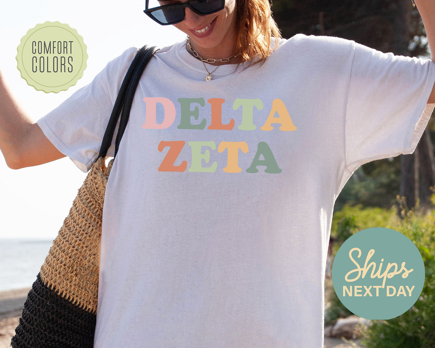 Delta Zeta Bright and Proud Comfort Colors Sorority T-shirt _ 427g
