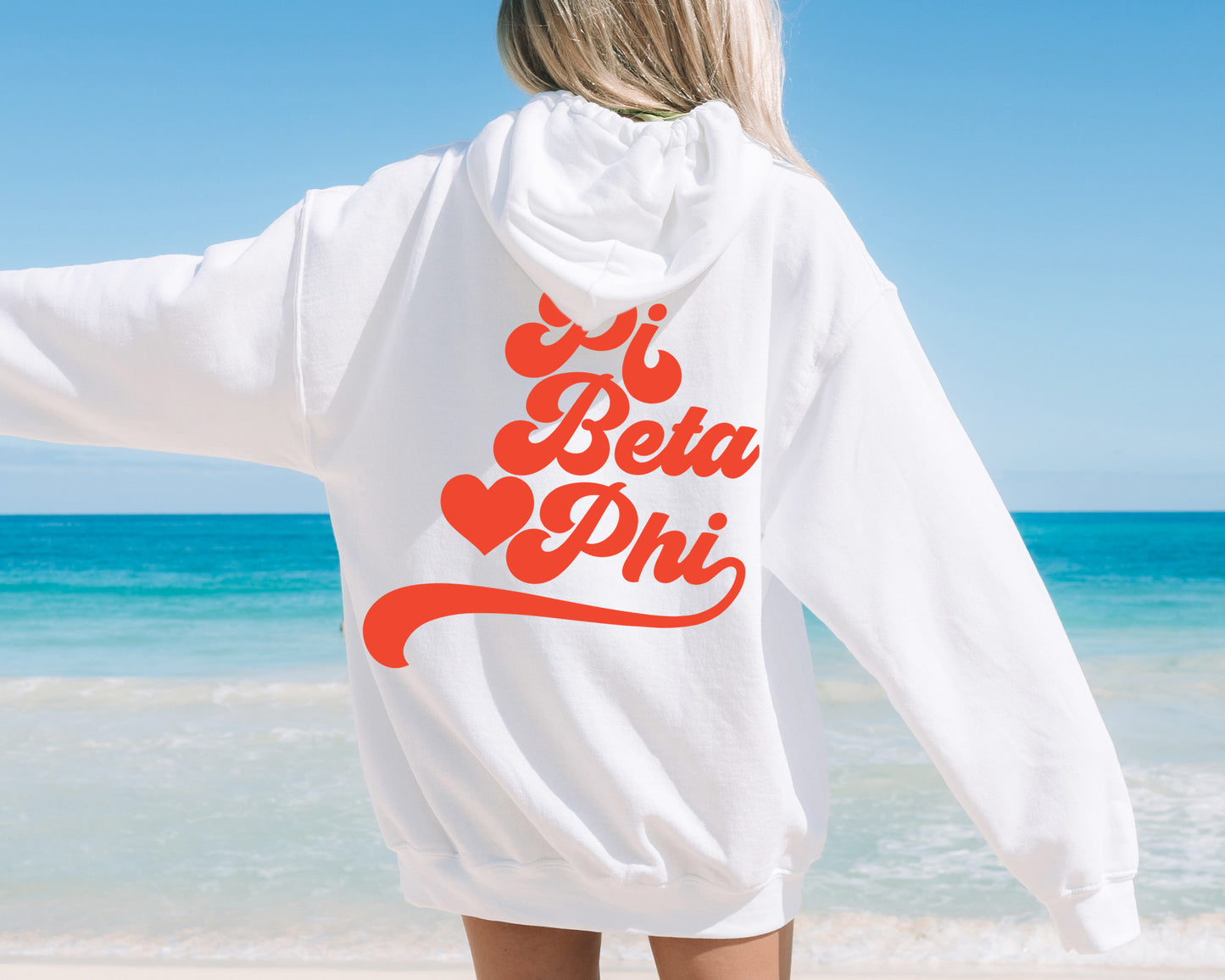 Pi Beta Phi Red Heart Sorority Hoodie _ 33366g