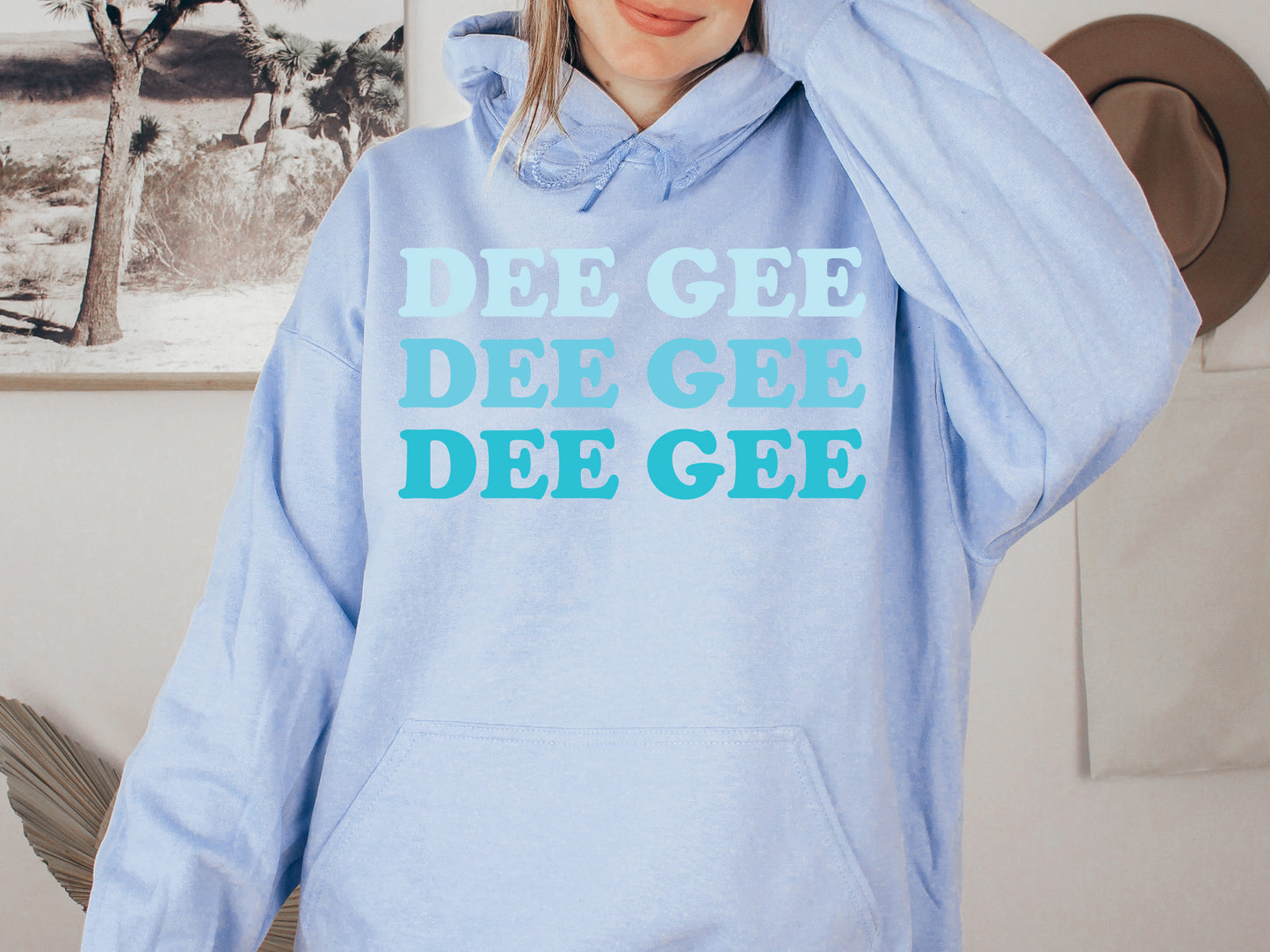 Delta Gamma Touch of Blue Sorority Hoodie _ 2588g