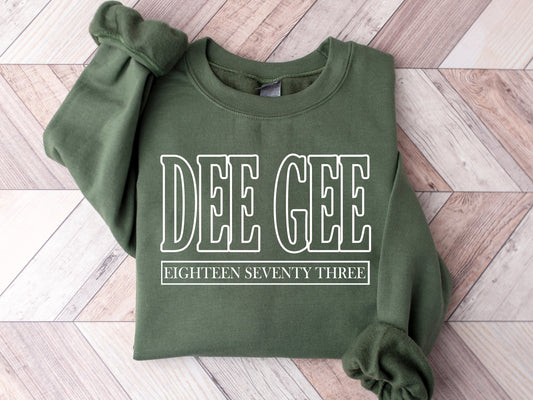 Delta Gamma Stencil Stacked Sorority Sweatshirt _ 2145g