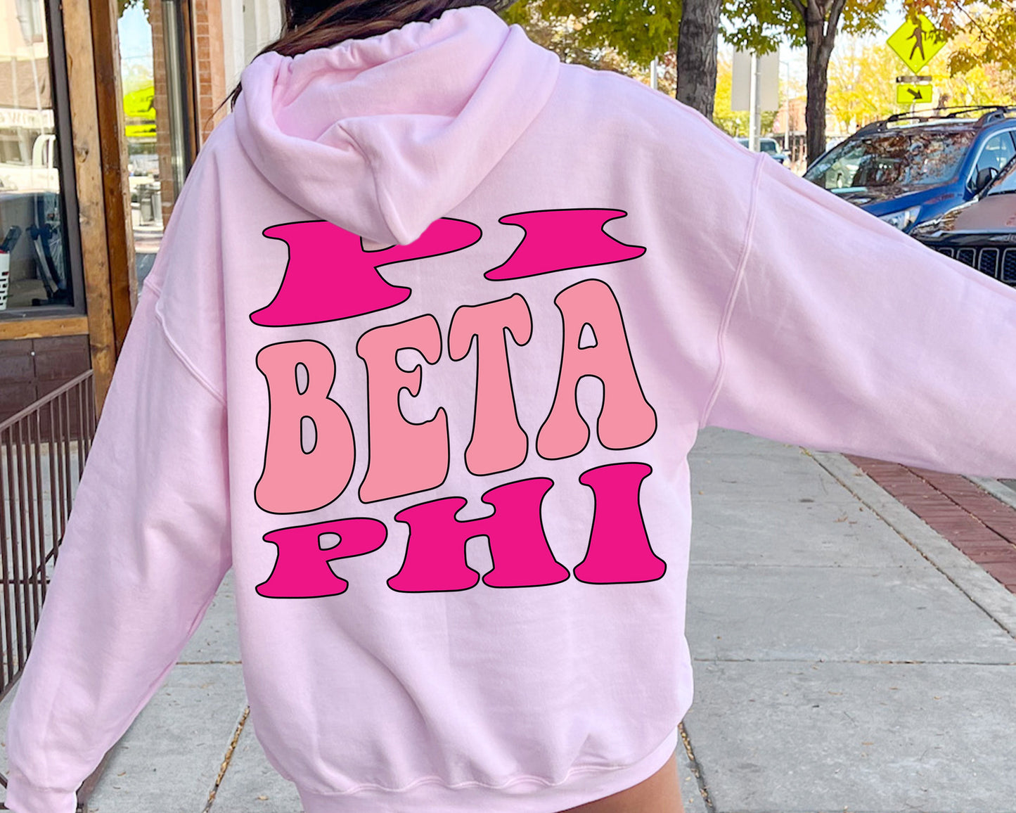 Pi Beta Phi Shades of Pink Sorority Hoodie _ 32992g