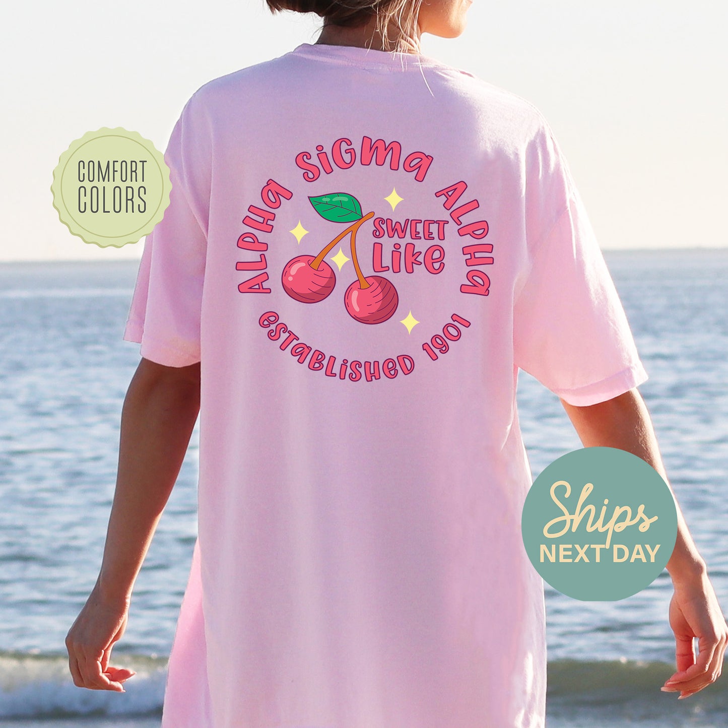Alpha Sigma Alpha Sweet Like Cherry Comfort Colors Sorority T-shirt _ 32035g