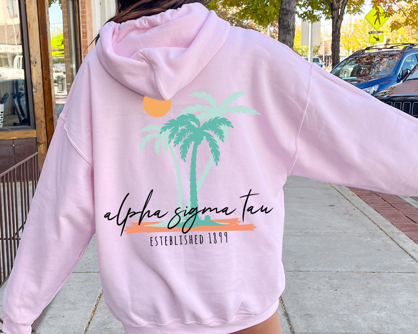 Alpha Sigma Tau Island Sisterhood Sorority Hoodie _ 33566g