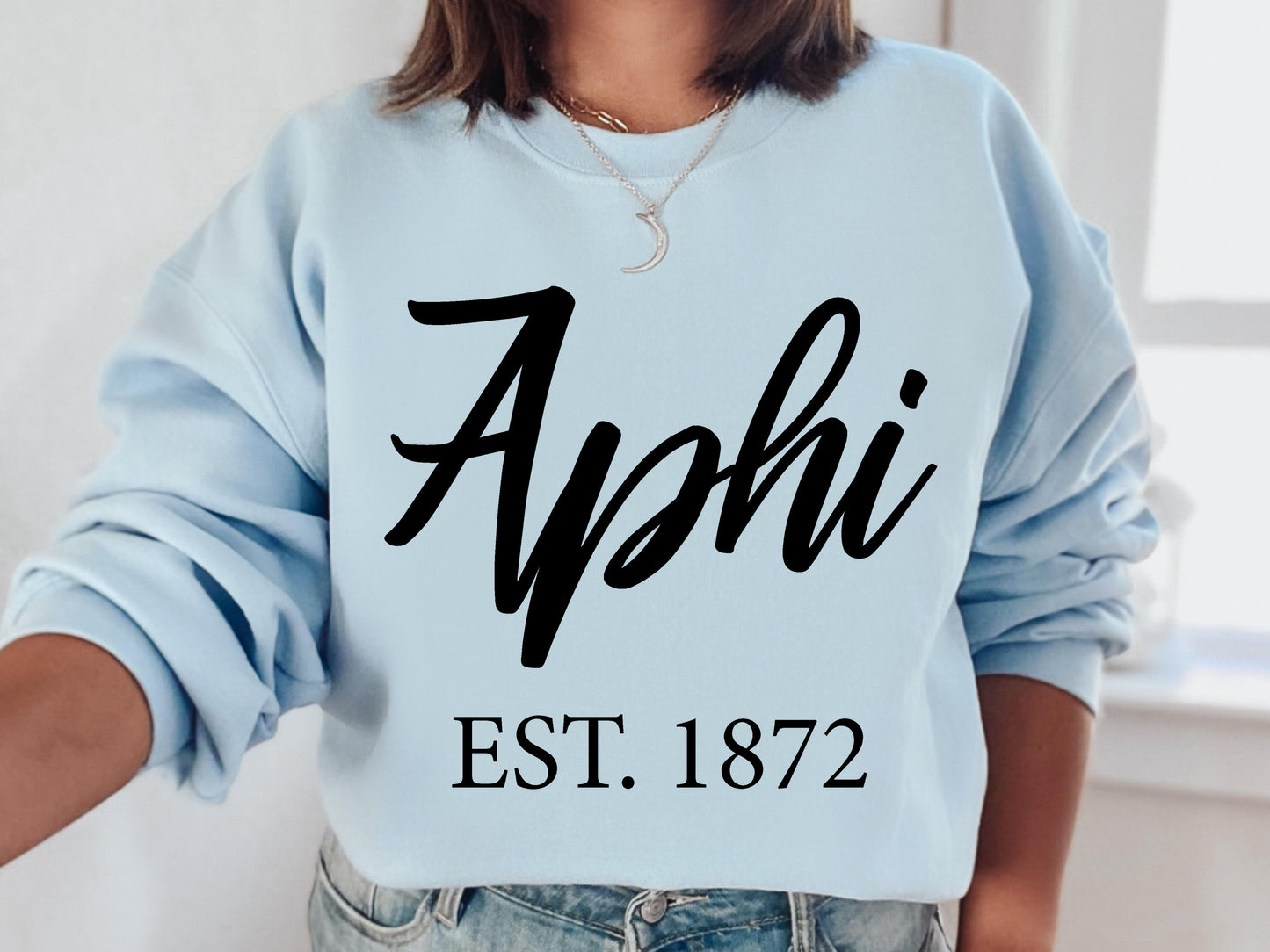 Alpha Phi Black Flowy Sorority Sweatshirt _ 82g
