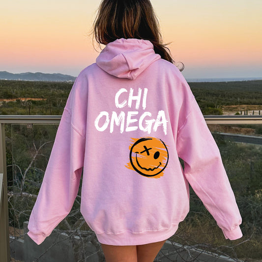 Chi Omega Playful Vibes Sorority Hoodie _ 41337g