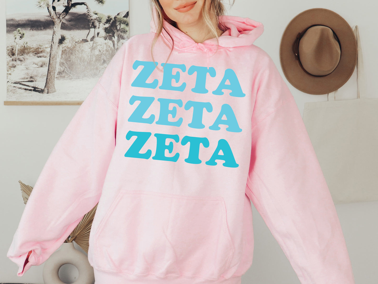 Zeta Tau Alpha Touch of Blue Sorority Hoodie _ 2602g
