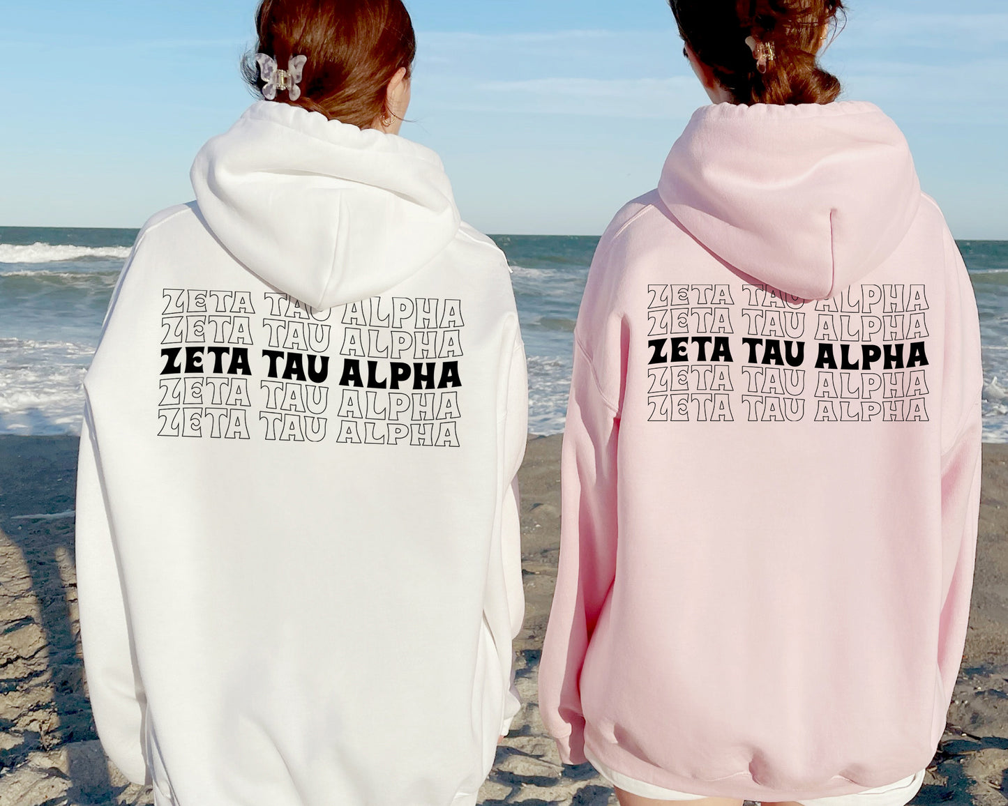 Zeta Tau Alpha Wavy Letters Sorority Hoodie _ 33423g