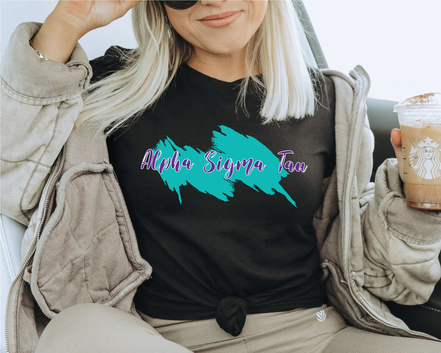 Alpha Sigma Tau Paint Party Sorority T-shirt _ 4479g