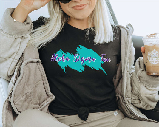 Alpha Sigma Tau Paint Party Sorority T-shirt _ 4479g
