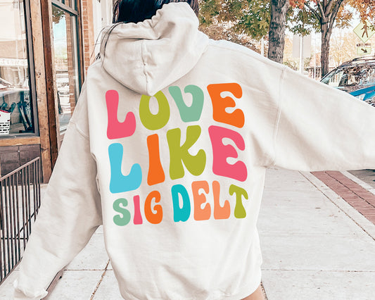 Sigma Delta Tau Blissful and Vibrant Sorority Hoodie _ 33175g