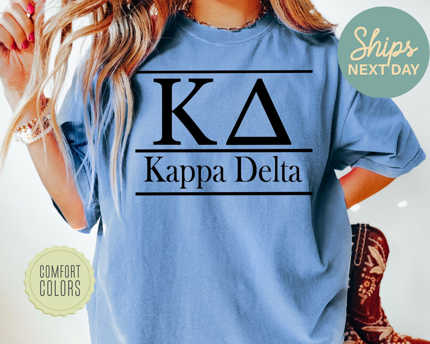 Kappa Delta Bold Statement Comfort Colors Sorority T-shirt _ 300g