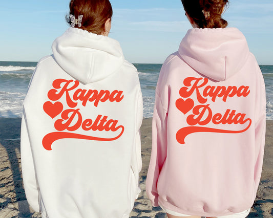 Kappa Delta Red Heart Sorority Hoodie _ 33362g