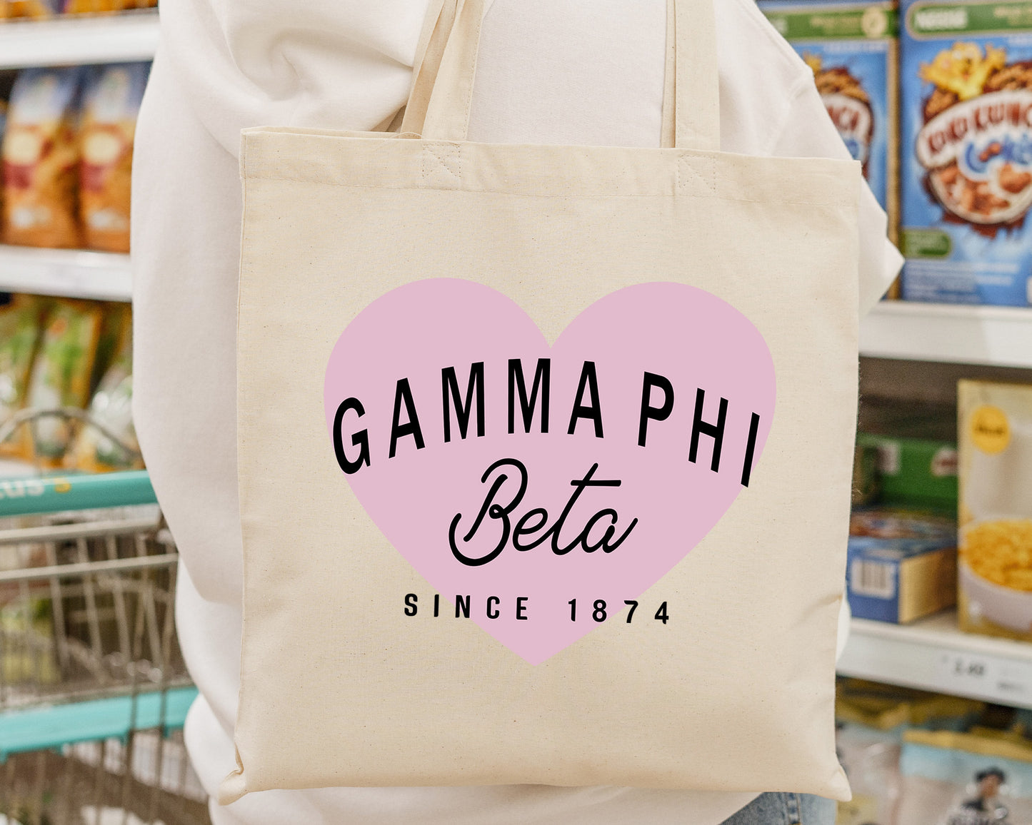 Gamma Phi Beta Pretty in Pink Sorority Tote Bag _ 34296g