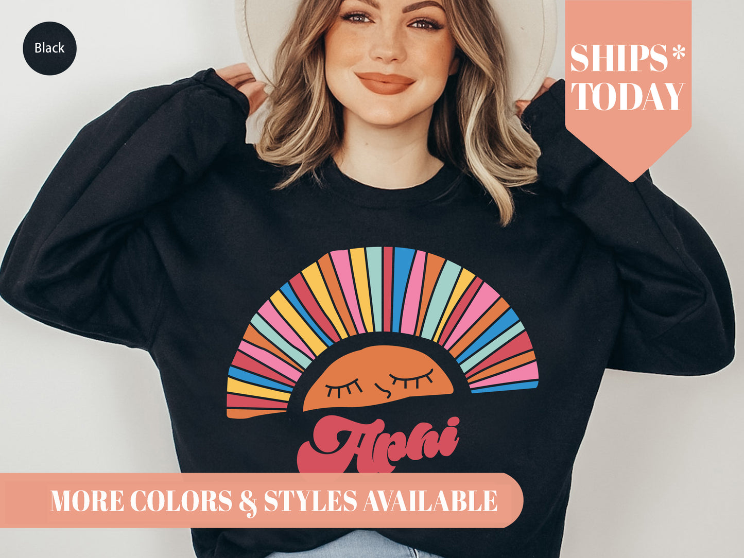 Alpha Phi Sunshine Sorority Sweatshirt _ 3312g