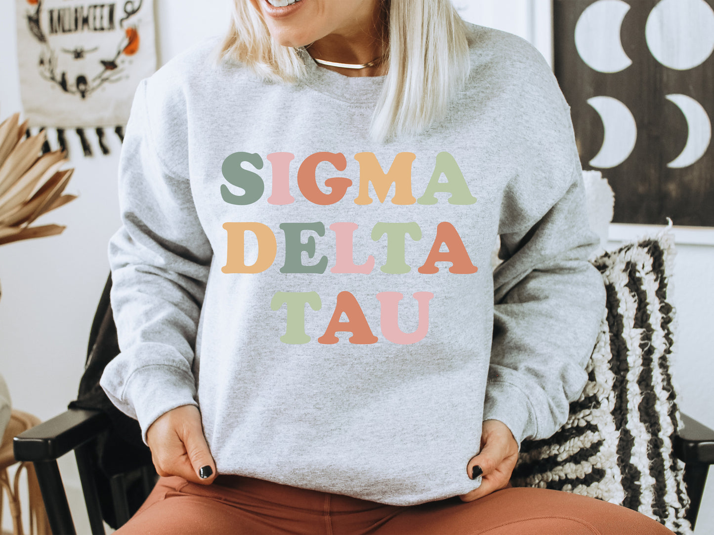 Sigma Delta Tau Bright and Proud Sorority Sweatshirt _ 435g