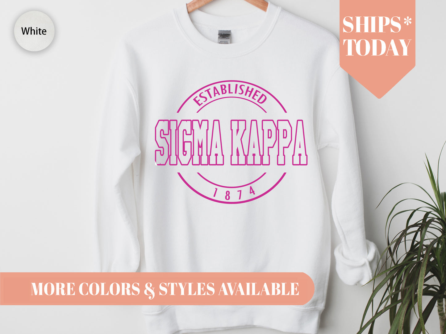 Sigma Kappa Pink Stamp Sorority Sweatshirt _ 73g
