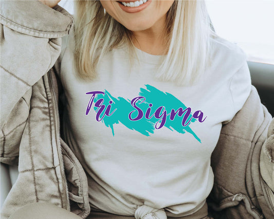 Sigma Sigma Sigma Paint Party Sorority T-shirt _ 4495g
