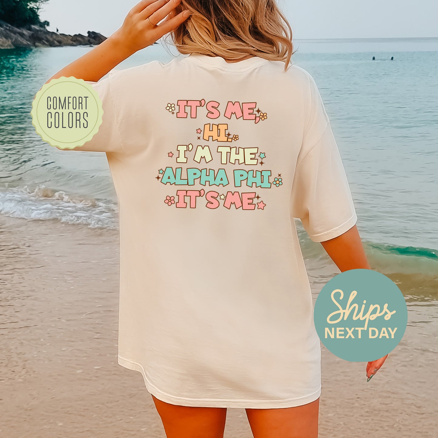 Alpha Phi Signature Chic Comfort Colors Sorority T-shirt _ 35970g