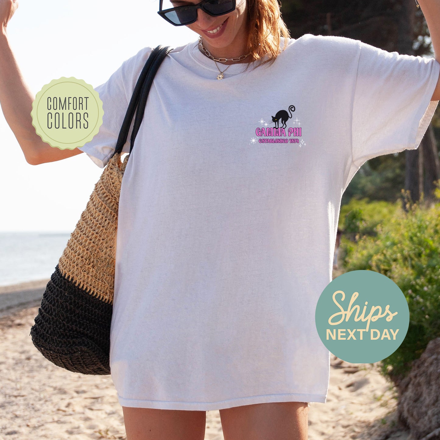 Gamma Phi Beta Halloween Witch Comfort Colors Sorority T-shirt _ 36240g