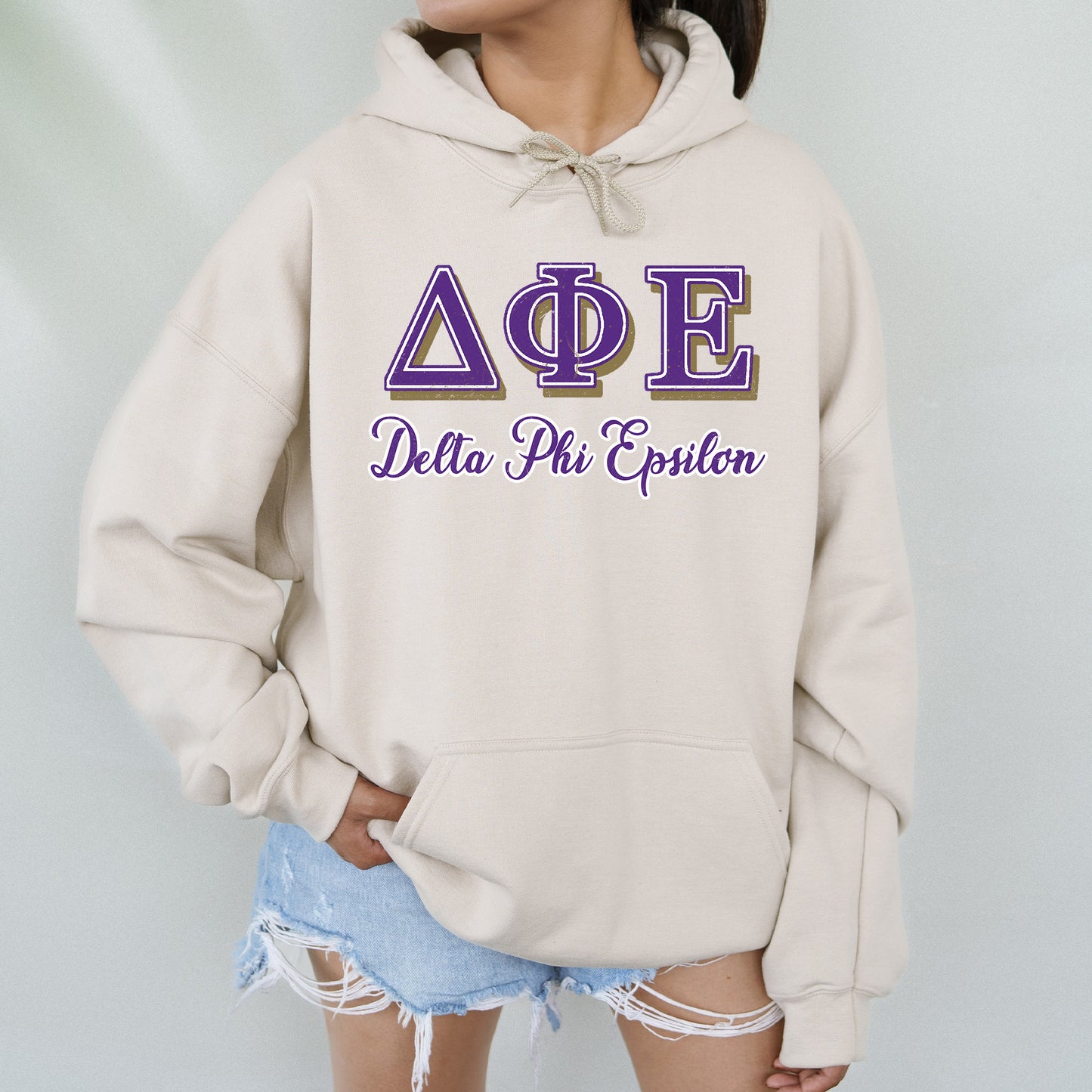 Delta Phi Epsilon Greek Colors Sorority Hoodie _ 36081g