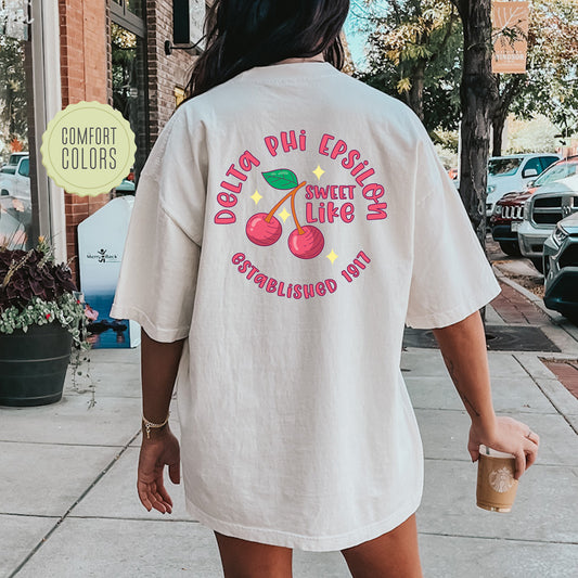 Delta Phi Epsilon Sweet Like Cherry Comfort Colors Sorority T-shirt _ 32041g