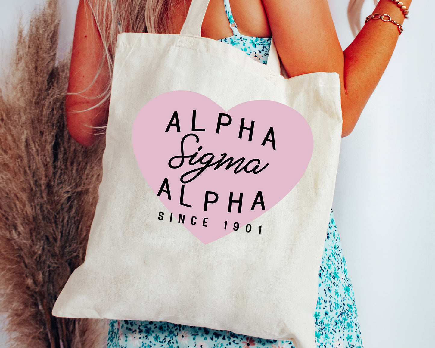 Alpha Sigma Alpha Pretty in Pink Sorority Tote Bag _ 34288g