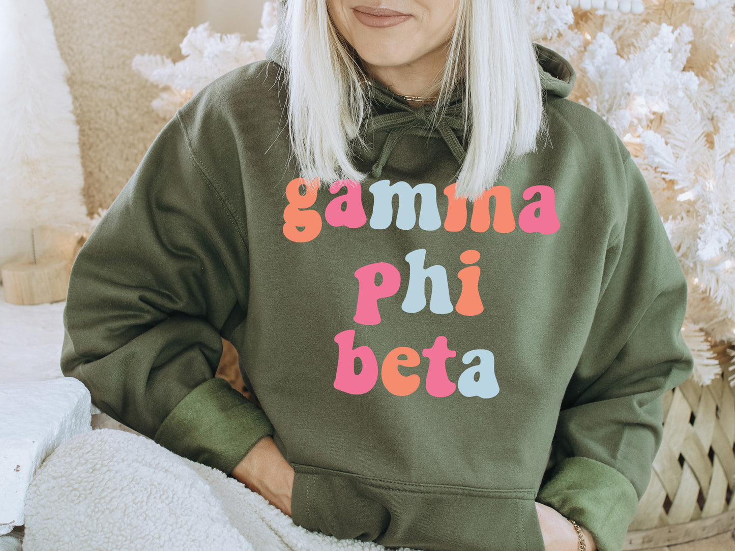 Gamma Phi Beta Vividly Vibrant Sorority Hoodie _ 3163g