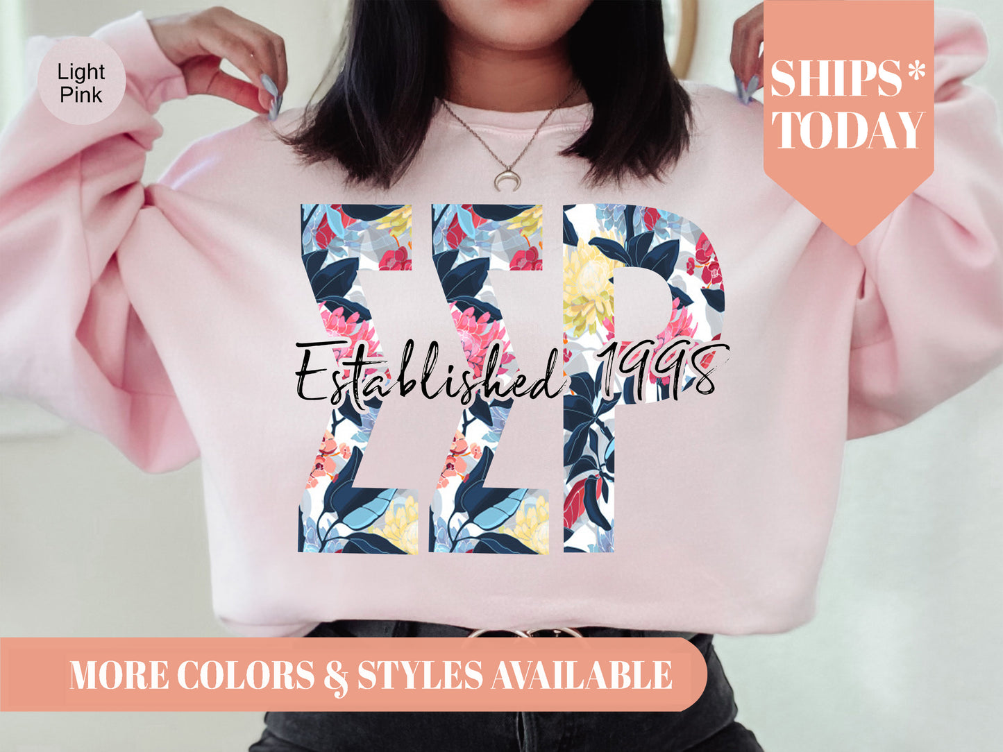 Sigma Sigma Rho Floral Block Sorority Sweatshirt _ 3521g