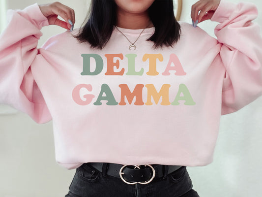 Delta Gamma Bright and Proud Sorority Sweatshirt _ 425g
