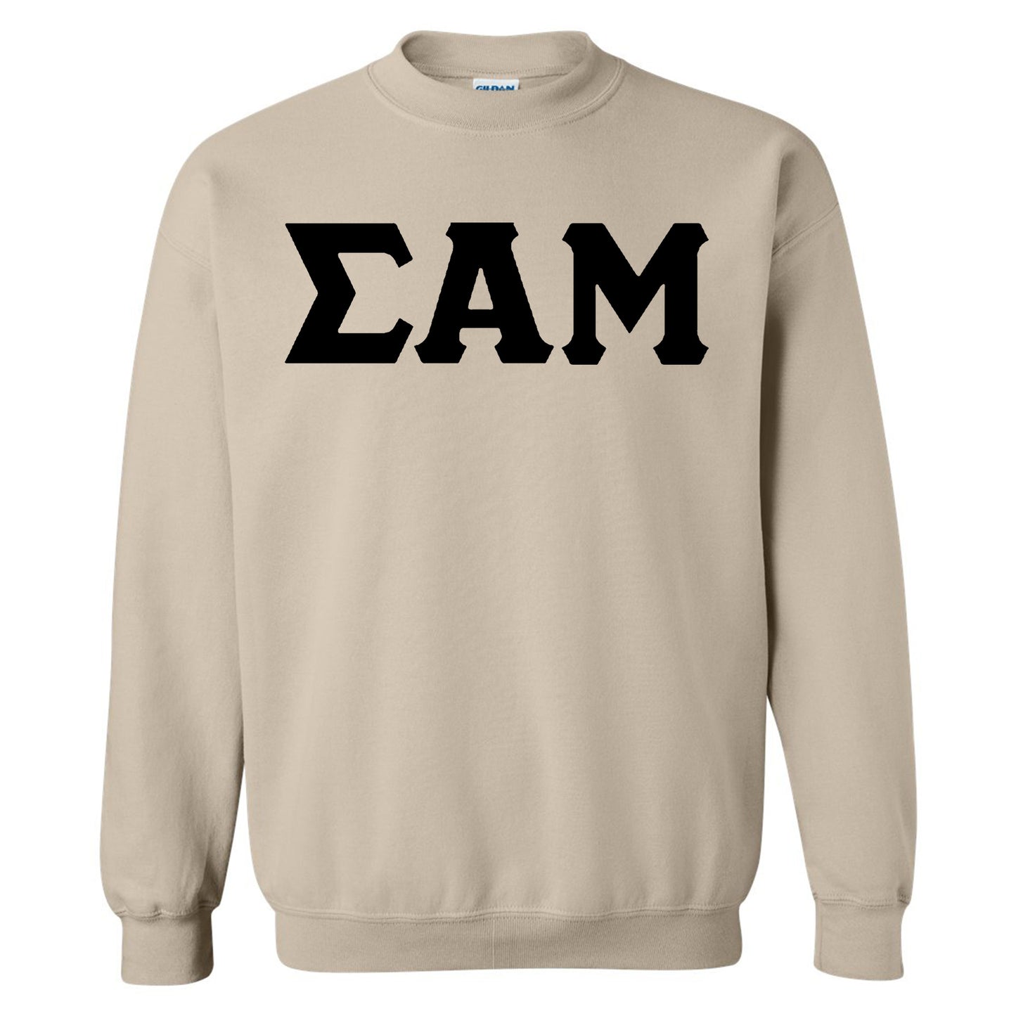 Sigma Alpha Mu Black Letters Fraternity Sweatshirt _ 34928g