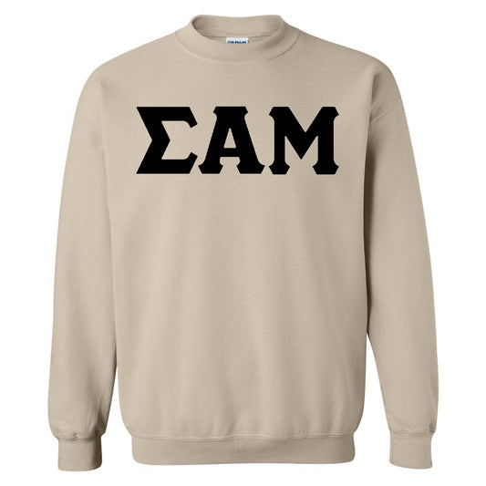 Sigma Alpha Mu Black Letters Fraternity Sweatshirt _ 34928g
