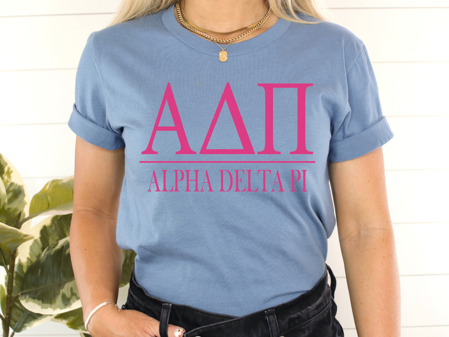 Alpha Delta Pi Loud Letters Sorority T-shirt _ 467g