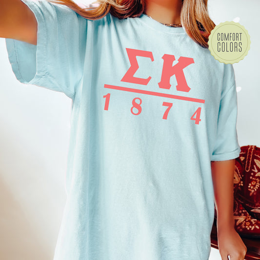 Sigma Kappa Monochromatic Comfort Colors Sorority T-shirt _ 30865g