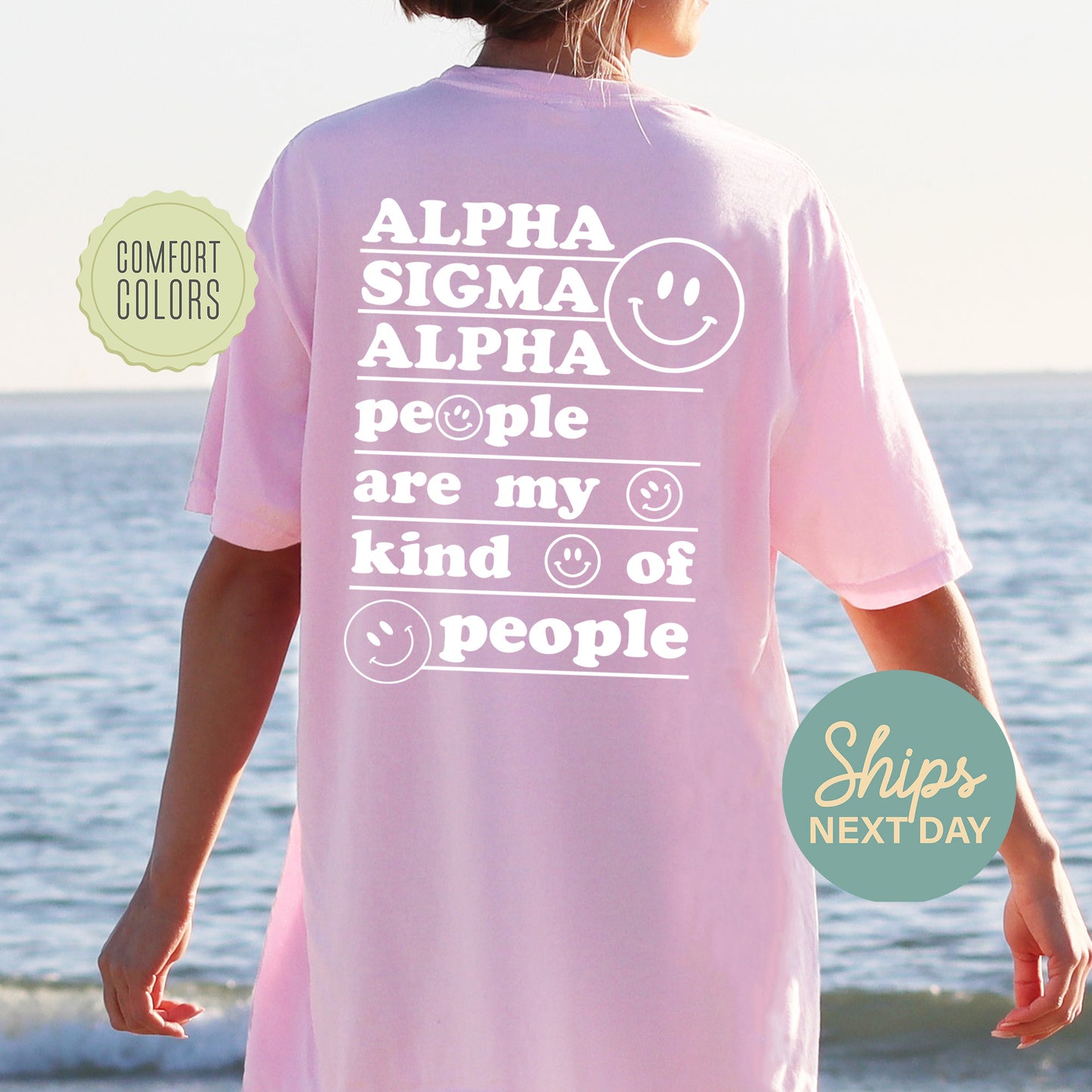 Alpha Sigma Alpha My Kind of People Comfort Colors Sorority T-shirt _ 33264g