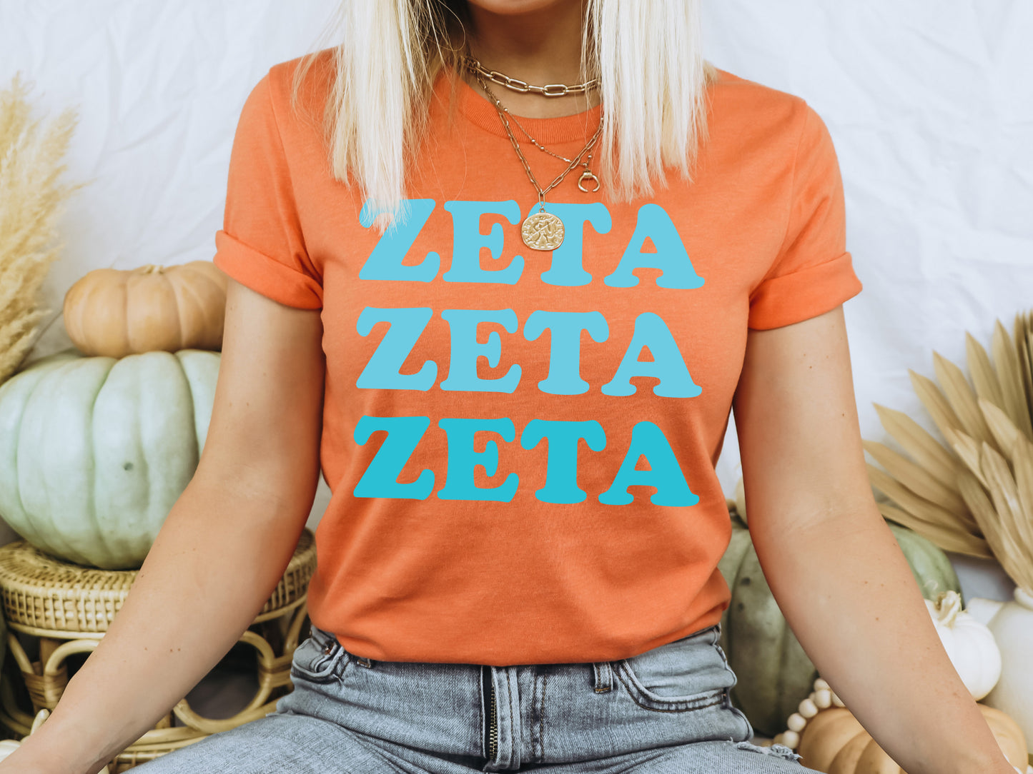 Zeta Tau Alpha Touch of Blue Sorority T-shirt _ 2602g